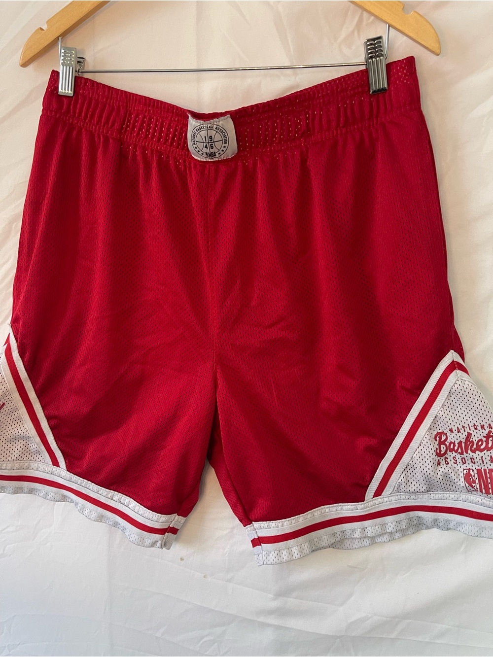 NBA Red Basketball Shorts with White Trim